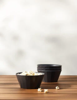 Alfresco Bamboo Bowls (Set Of 4) -MIUBOW Furniture Shop AlfrescoBambooBowls Black Setof4 3734