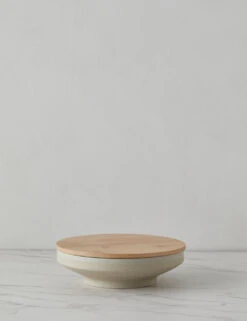 Amelia Bowl With Lid -MIUBOW Furniture Shop AmeliaStonewareBowlwithBambooLid 14448