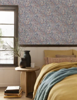 Bequia Wallpaper By Malene Barnett -MIUBOW Furniture Shop Bedroom ScribbleNavy 11291 SITECROP