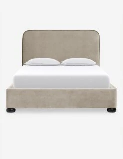 Bishop Platform Bed -MIUBOW Furniture Shop BishopPlatformBed Oatmetal ToffeeVelvet Queen L04715132044 Product