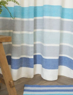 Omo Shower Curtain By Bolé Road Textiles -MIUBOW Furniture Shop BoleRoadTextiles OmoShowerCurtain Azure 6710 SITECROP