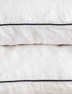 European Flax Piped Linen Pillowcases (set Of 2) By Cultiver 13 European Flax Piped Linen Pillowcases (set Of 2) By Cultiver -MIUBOW Furniture Shop CULTIVER Set of 2 Linen Pillowcases White Navy Swatch