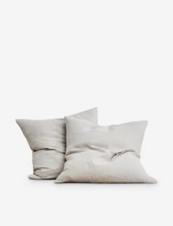 European Flax Linen Euro Pillowcases (Set Of 2) By Cultiver -MIUBOW Furniture Shop CULTIVER Smoke Gray Euro