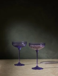 Champagne Coupes (Set Of 2) By Estelle Colored Glass -MIUBOW Furniture Shop ChampagneCoupesbyEstelleColoredG