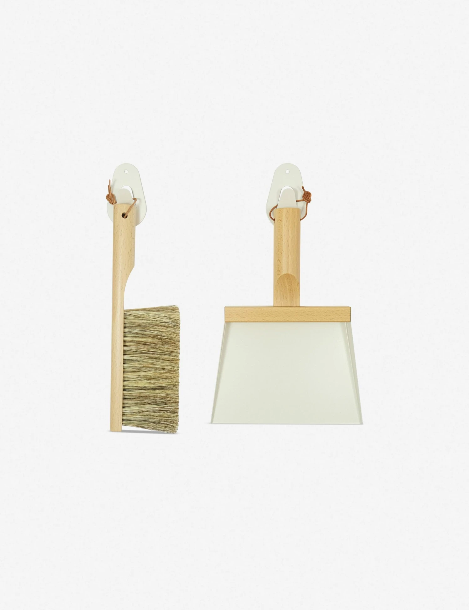 Mr. And Mrs. Clynk Dustpan + Natural Brush With Wall Hooks Set By Andrée Jardin 1 Mr. And Mrs. Clynk Dustpan + Natural Brush With Wall Hooks Set By Andrée Jardin
