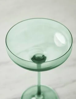 Champagne Coupes (Set Of 2) By Estelle Colored Glass -MIUBOW Furniture Shop EstelleColoredGlassChampagneCoupes Mint Setof2 38