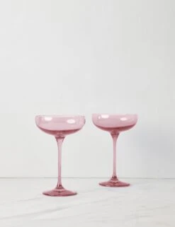 Champagne Coupes (Set Of 2) By Estelle Colored Glass -MIUBOW Furniture Shop EstelleColoredGlassChampagneCoupes Rose Setof2 1 3