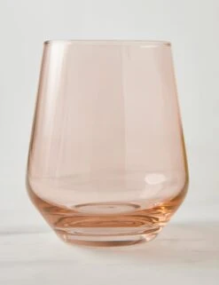 Stemless Wine Glass (Set Of 2) By Estelle Colored Glass -MIUBOW Furniture Shop EstelleColoredGlassStemlessWineGlass Blush Setof2 3