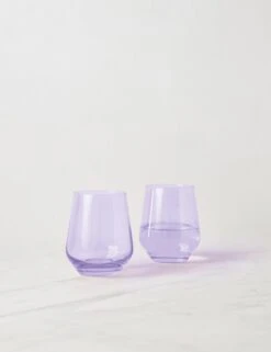 Stemless Wine Glass (Set Of 2) By Estelle Colored Glass -MIUBOW Furniture Shop EstelleColoredGlassStemlessWineGlass Lav Setof2 1