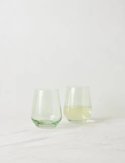 Stemless Wine Glass (Set Of 2) By Estelle Colored Glass -MIUBOW Furniture Shop EstelleColoredGlassStemlessWineGlass MINT Setof2 2