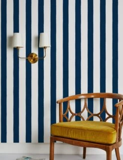 Grosgrain Stripe Peel + Stick Wallpaper By Sarah Jessica Parker 13 Grosgrain Stripe Peel + Stick Wallpaper By Sarah Jessica Parker -MIUBOW Furniture Shop Grosgrain Stripe on White by SJP Navy RS