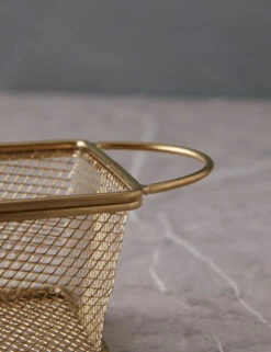 Ifrah Basket -MIUBOW Furniture Shop IfrahStainlessSteelGoldFinishStorageBasket 13958