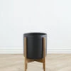 Ceramic Planter Pot + Teak Stand By LBE Design