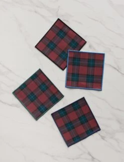 Jubilee Plaid Cocktail Napkins (Set Of 4) By Atelier Saucier