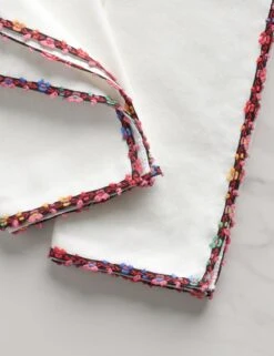 Fleur De Blanc Napkins (Set Of 4) By Atelier Saucier -MIUBOW Furniture Shop Lulu and Georgia JubileePlaidCocktailNapkins Setof4 byAtelierSaucier A0657293 Product 0648