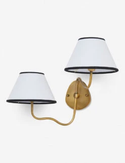 Magdalene Double Sconce 25 Magdalene Double Sconce -MIUBOW Furniture Shop MagdaleneDoubleSconceBrass BlackRimShade 12724