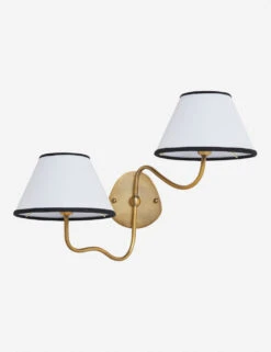Magdalene Double Sconce 23 Magdalene Double Sconce -MIUBOW Furniture Shop MagdaleneDoubleSconceBrass BlackRimShade 12726