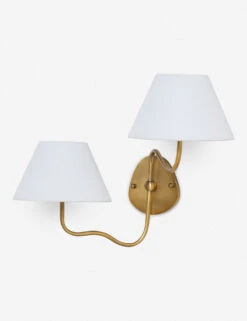 Magdalene Double Sconce 20 Magdalene Double Sconce -MIUBOW Furniture Shop MagdaleneDoubleSconceBrass WhiteShade 0018