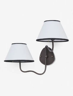 Magdalene Double Sconce 29 Magdalene Double Sconce -MIUBOW Furniture Shop MagdaleneDoubleSconceBronze BlackRimShade 12754