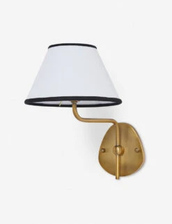Magdalene Single Sconce -MIUBOW Furniture Shop MagdaleneSconceBrass BlackRimShade 12766