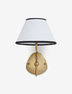 Magdalene Single Sconce -MIUBOW Furniture Shop MagdaleneSconceBrass BlackRimShade 12767