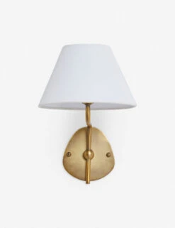 Magdalene Single Sconce -MIUBOW Furniture Shop MagdaleneSconceBrass WhiteShade 0025