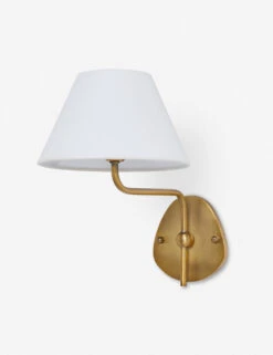 Magdalene Single Sconce -MIUBOW Furniture Shop MagdaleneSconceBrass WhiteShade 0026
