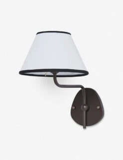 Magdalene Single Sconce -MIUBOW Furniture Shop MagdaleneSconceBronze BlackRimShade 0022