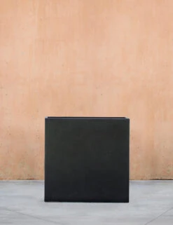 Metro Box Planters By Campania International -MIUBOW Furniture Shop Metro Box Planter Black Tall by Campania International 00001 front shot with plant 1