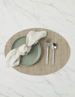 Mini Basketweave Oval Placemat (Set Of 4) By Chilewich 27 Mini Basketweave Oval Placemat (Set Of 4) By Chilewich -MIUBOW Furniture Shop MiniBasketweaveOvalPlacemats Linen A0656939 4768 Product