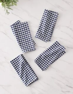 Mini Gingham Napkins (Set Of 4) By Heather Taylor Home 15 Mini Gingham Napkins (Set Of 4) By Heather Taylor Home -MIUBOW Furniture Shop MiniGingham Indigo napkins setof4 15999