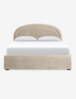 Newbery Platform Bed -MIUBOW Furniture Shop NewberyPlatformBed Oatmeal Velvet Queen L04731295023 Product