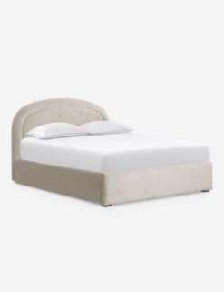 Newbery Platform Bed -MIUBOW Furniture Shop NewberyPlatformBed Oatmeal Velvet Queen L04731295027 Product