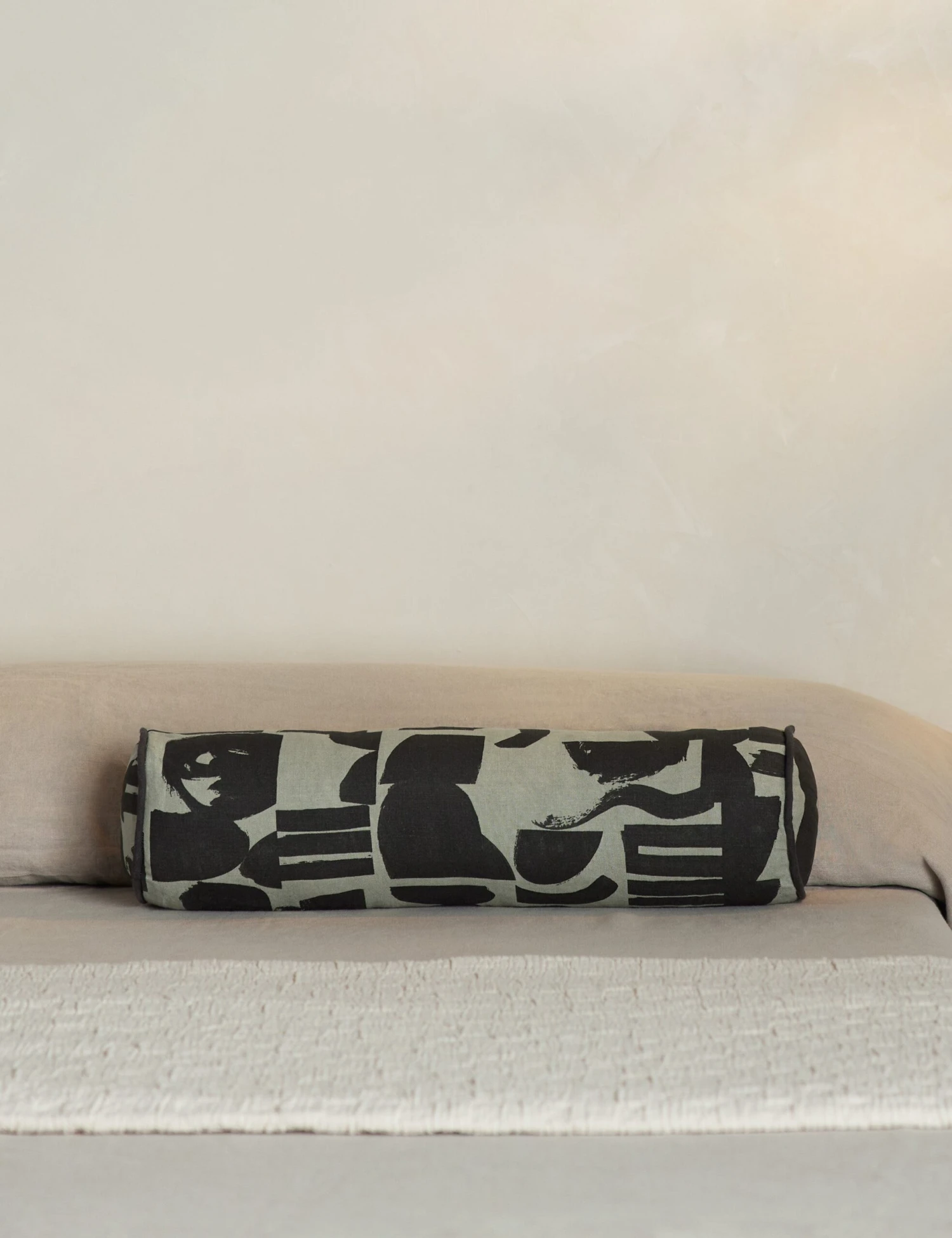 Organic Shapes Linen Bolster Pillow By Sarah Sherman Samuel 3 Organic Shapes Linen Bolster Pillow By Sarah Sherman Samuel - Image 3
