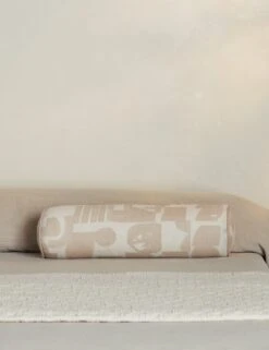 Organic Shapes Linen Bolster Pillow By Sarah Sherman Samuel 26 Organic Shapes Linen Bolster Pillow By Sarah Sherman Samuel -MIUBOW Furniture Shop OrganicShapesLinenBolsterPillow TaupeandIvorybySarahShermanSamuel A0656012B 2152 StudioLifestyle