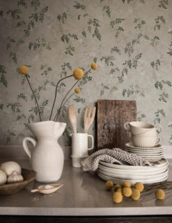 Scalamandre Irene Wallpaper By Sandberg -MIUBOW Furniture Shop S10112 Irene Olive green image3 SITECROP