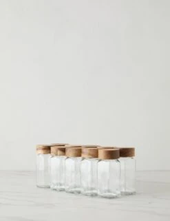 Spice Jars Set Of 10 By NEAT Method -MIUBOW Furniture Shop SPICEJARSsetof10 acacia 15215