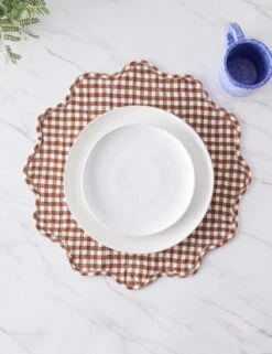 Scallop Placemats By Heather Taylor Home -MIUBOW Furniture Shop ScallopPlacemat Nutmeg 16029