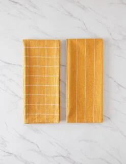 Simple Kitchen Towels (set Of 2) By Farmhouse Pottery -MIUBOW Furniture Shop SimpleKitchenTowels OchrewithWhite 16269