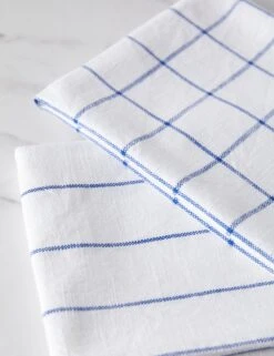 Simple Kitchen Towels (set Of 2) By Farmhouse Pottery -MIUBOW Furniture Shop SimpleKitchenTowels WhitewithNavy 16327