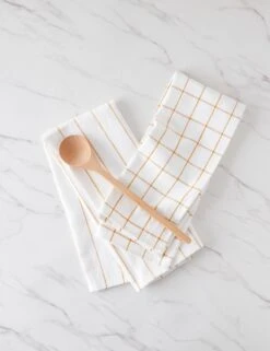 Simple Kitchen Towels (set Of 2) By Farmhouse Pottery -MIUBOW Furniture Shop SimpleKitchenTowels WhitewithOchre 16255
