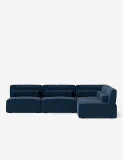 Solana Chaise Sectional Sofa By Eny Lee Parker -MIUBOW Furniture Shop SolanaChaiseSectionalSofa BlueVelvet120 WithBolster L0469135 Front 1RAF