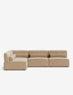 Solana Chaise Sectional Sofa By Eny Lee Parker -MIUBOW Furniture Shop SolanaChaiseSectionalSofa BrieVelvet120 BolsternoBows L0469134 Front 1