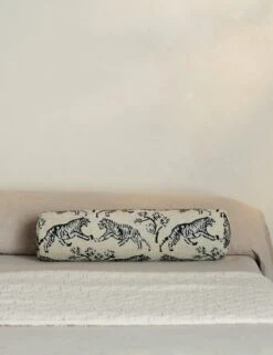Tiger Bolster Pillow By Sarah Sherman Samuel -MIUBOW Furniture Shop TigerBolsterPillow IvorybySarahShermanSamuel A0655810B 2112 StudioLifestyle