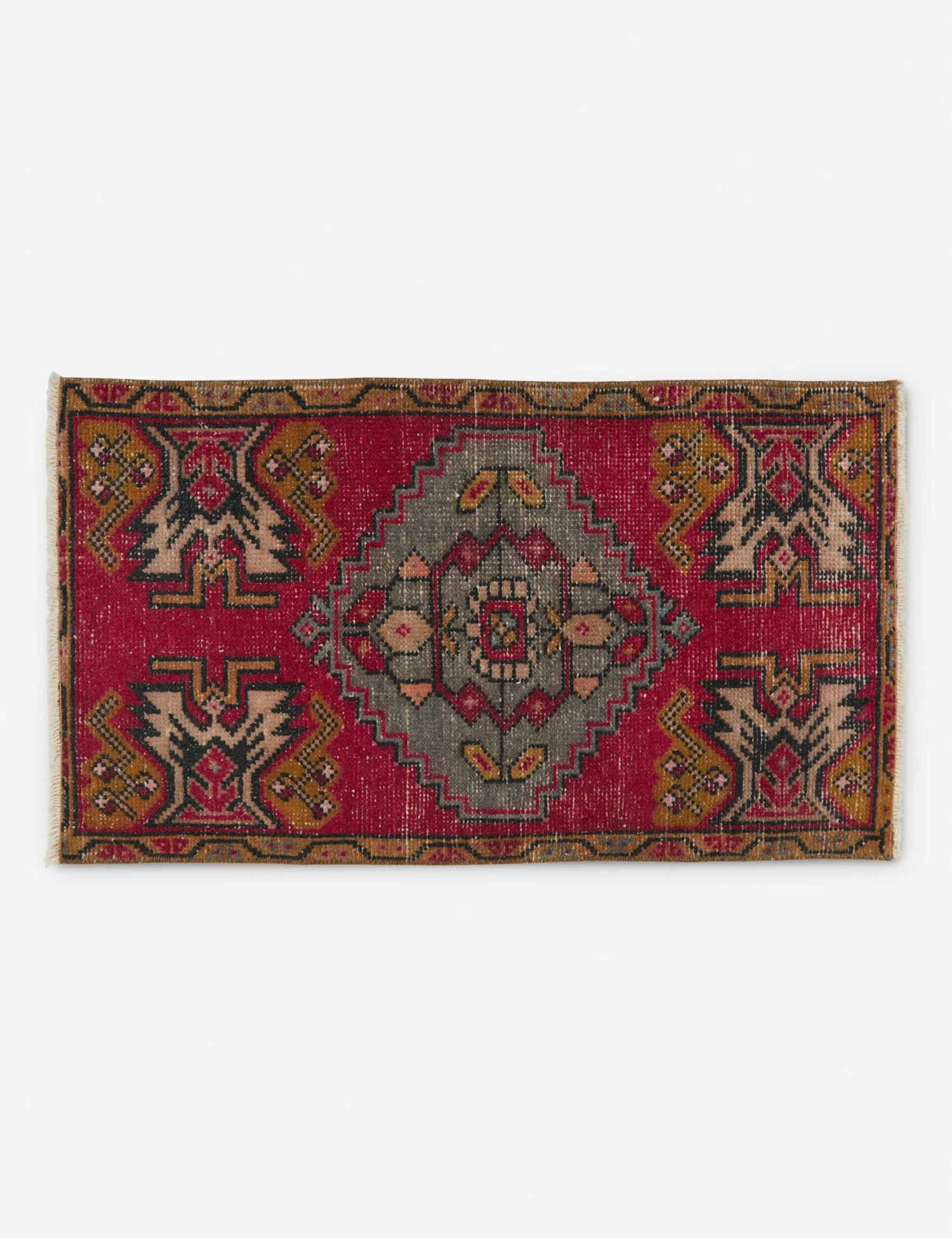 Vintage Turkish Mini Rug No. 109, 1'7" X 3'2"