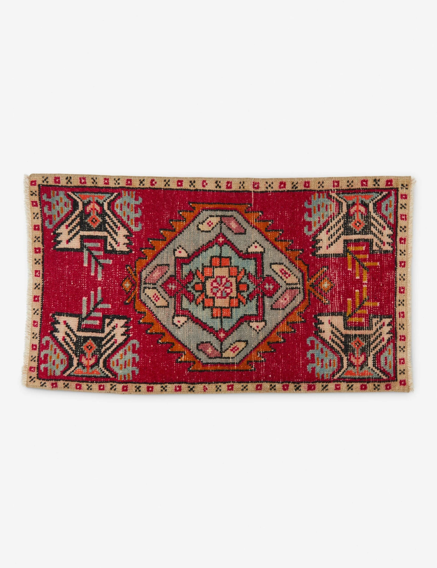 Vintage Turkish Mini Rug No. 110, 1'6" X 3'