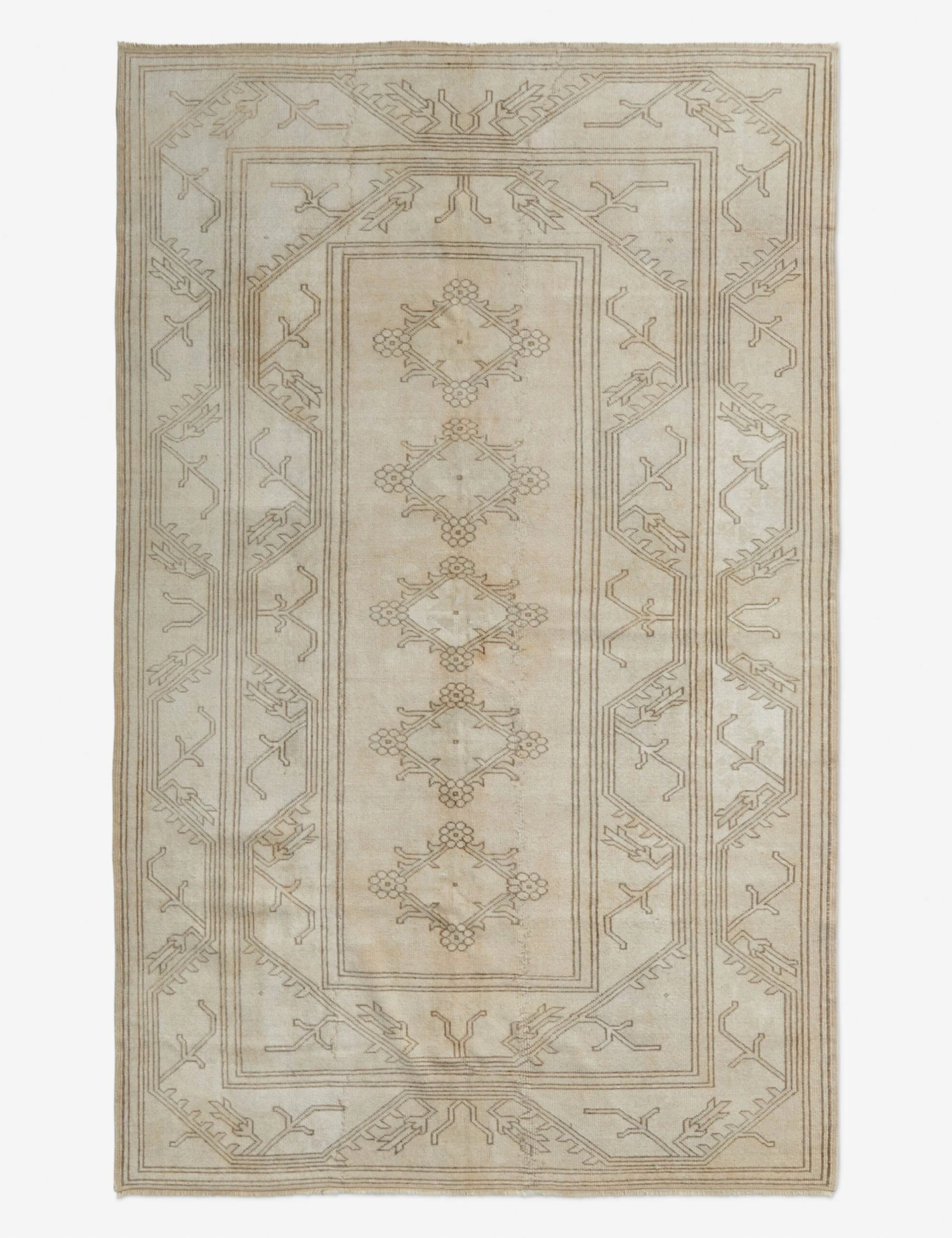 Vintage Turkish Hand-Knotted Wool Rug No. 178, 5'4" X 8'4"