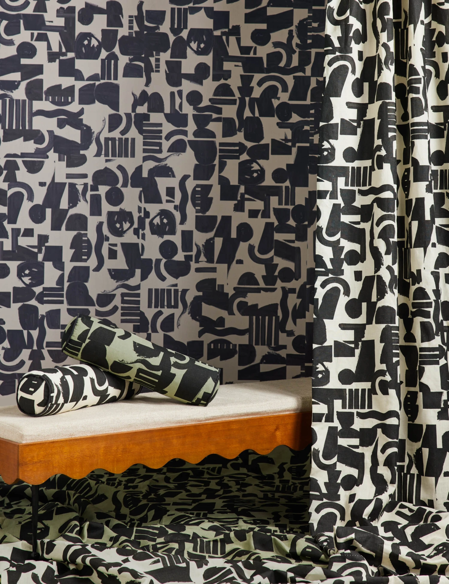 Organic Shapes Linen Bolster Pillow By Sarah Sherman Samuel 11 Organic Shapes Linen Bolster Pillow By Sarah Sherman Samuel - Image 11