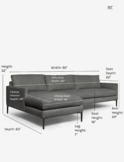 Allisen Sectional Sofa -MIUBOW Furniture Shop allisen left facing sectional charcoal 90