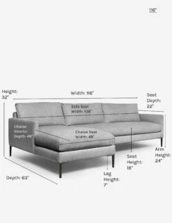 Allisen Sectional Sofa -MIUBOW Furniture Shop allisen left facing sectional lgray 116